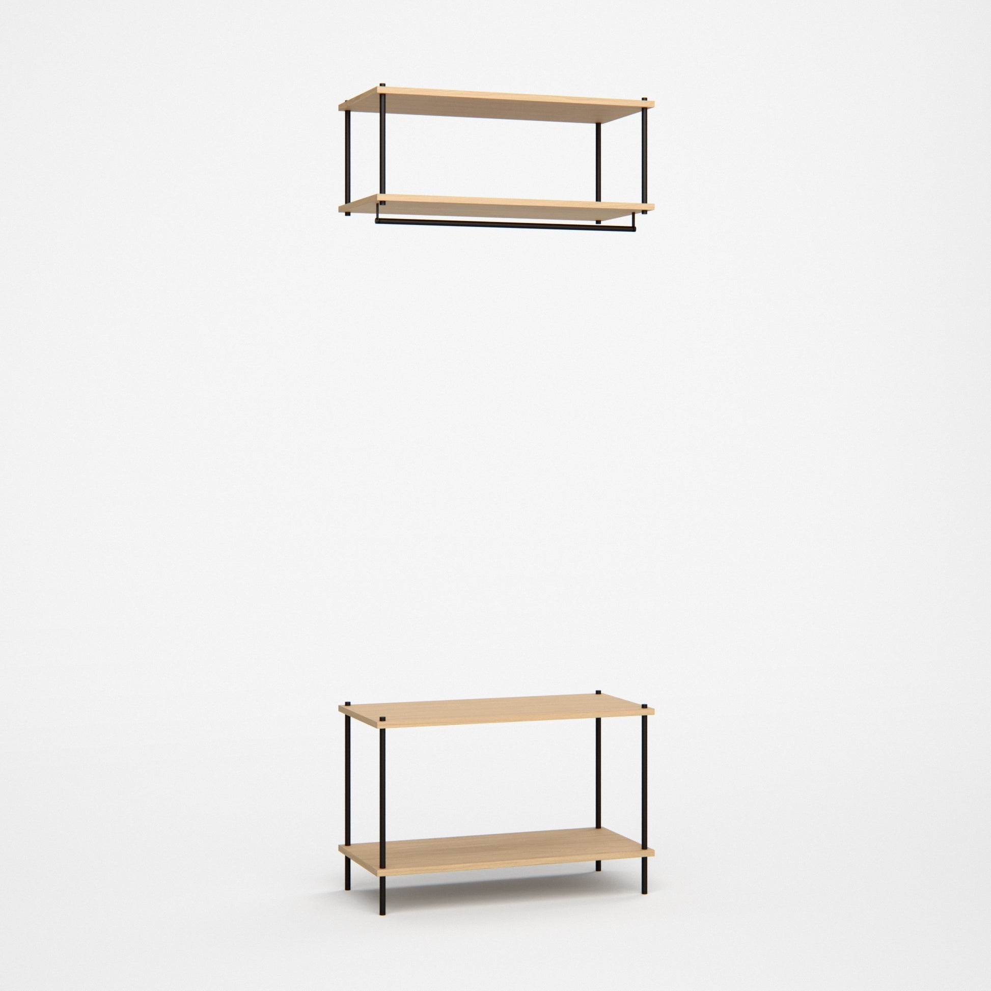 oak-wardrobe-bundle-coat-rail-lowboard-l1-l3 -- Studioansicht